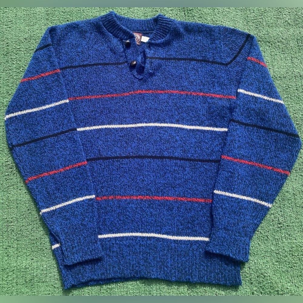 Vintage 90’s Victoria Dry Goods Striped Wool Blend Sweater Men’s Medium USA Made